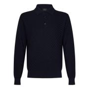 Brioni Blå Polo Skjorta Höj Garderob Blue, Herr