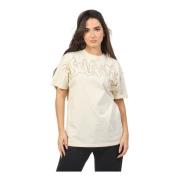 Disclaimer Dam Basic Logo T-shirt Vit Beige, Dam