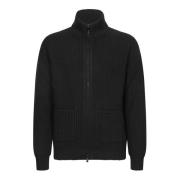 Dell'oglio Svart Cardigan Tröja Elegant Stil Black, Herr