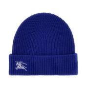 Burberry Kashmir Beanie Mössa med Pegaso Brodyr Blue, Herr