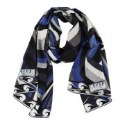 Emilio Pucci Blått Sidenscarf Aw24 Multicolor, Dam