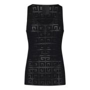 Givenchy Svart Slim-Fit Tanktop med 4G Motiv Black, Dam