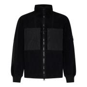 Stone Island Svart Teddy-Effekt Track Top Jacka Black, Herr