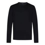 James Perse Svart Satin-Touch Långärmad T-shirt Black, Herr