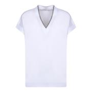 Brunello Cucinelli Elegant Vit T-shirt för Kvinnor White, Dam