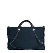 Chanel Vintage Pre-owned Tyg chanel-vskor Blue, Dam