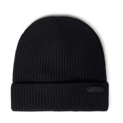 Brioni Svart Ull Ribbstickad Beanie Mössa Black, Herr