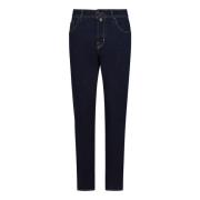 Jacob Cohën Blå Skinny Fit Jeans med Logobroderi Blue, Herr