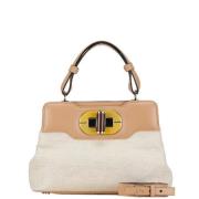 Bvlgari Vintage Pre-owned Canvas handvskor Beige, Dam