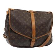 Louis Vuitton Vintage Pre-owned Canvas axelremsvskor Brown, Dam