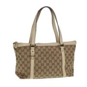 Gucci Vintage Pre-owned Canvas totevskor Beige, Dam