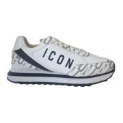 Icon Denim Vit Läder Sneaker med Logodetaljer White, Herr