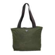 Prada Vintage Pre-owned Tyg totevskor Green, Dam