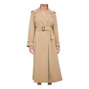 Max Mara Lyxig Ullblandning Trench Coat Beige, Dam