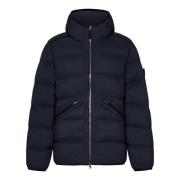 Stone Island Blå Kappor med Dunfyllning Blue, Herr