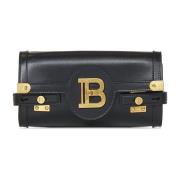 Balmain Svart läder crossbody väska Black, Dam