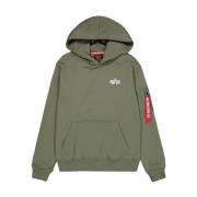 Alpha Industries Grön Bomull Signature BP Hoody Green, Herr