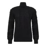 Carlo Colucci Daniel Enfärgad Turtleneck Tröja Black, Herr