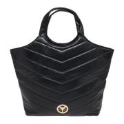 Carlo Colucci Vadderad Shopper Black, Dam