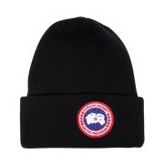 Canada Goose Svart Ull Beanie Mössa Black, Unisex