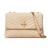 Tory Burch Vit Matelassé Chevron Läder Axelväska White, Dam