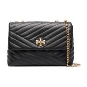 Tory Burch Svart Matelassé Chevron Läder Axelväska Black, Dam