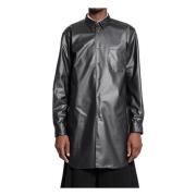 Comme des Garçons Perforerad Faux Läder Skjorta Black, Herr