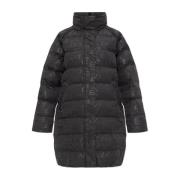 Emporio Armani EA7 Vadderad jacka med tryckt monogram Black, Dam