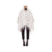 Blugirl Vit Poncho Jacka Chic Stil White, Dam