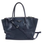 Prada Vintage Pre-owned Laeder handvskor Blue, Dam