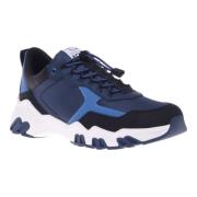 Baldinini Trainers in black and blue eco-leather Blue, Herr