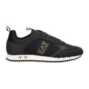 Emporio Armani EA7 Svart och Guld Sneaker med Logotyp Black, Herr