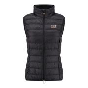 Emporio Armani EA7 Svart Logotyp Bokstav Rosagold Gilet Black, Dam