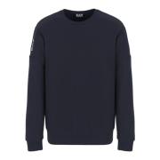 Emporio Armani EA7 Blå Bomull Crewneck Sweatshirt Logo Detalj Blue, He...