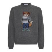 Maison Kitsuné Stiliga Sweaters Kollektion Gray, Herr