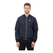 Emporio Armani Blå Kappa Fullzip Logotyp Lättviktsskydd Blue, Herr