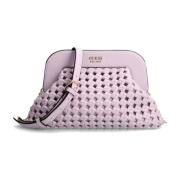 Guess Väska Clutch sicilia flätad Lila Purple, Dam