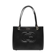 Guess Svart Shopper Väska med Kontrastdetaljer Black, Dam