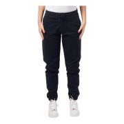 K-Way Svarta sweatpants med dragsko i midjan Black, Dam