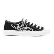 Vivienne Westwood Svarta Canvas Låga Sneakers Black, Dam