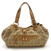 Bvlgari Vintage Pre-owned Canvas handvskor Beige, Dam