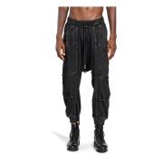 Boris Bidjan Saberi Svart Belagd Bomull Sweatpants Black, Herr