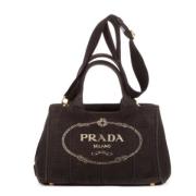 Prada Vintage Pre-owned Canvas prada-vskor Black, Dam