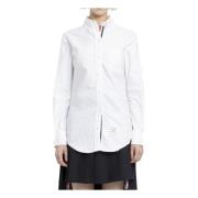 Thom Browne Vit Button-Down Bomull Oxford Skjorta White, Dam