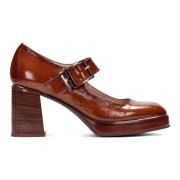 Hispanitas Brun läder Mary Jane pumps Brown, Dam