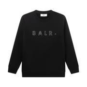 Balr. Reguljär Crew Neck Jet Black Sweatshirt Black, Herr