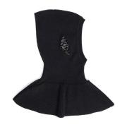 Simone Rocha Kristallbroderad Stickad Balaclava Black, Dam