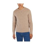 Ami Paris Borstad Crew Neck Tröja Beige, Herr