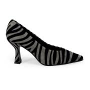 Sangiorgio Zebra Print Mocka Pumps Grå Klack Gray, Dam