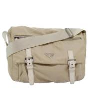 Prada Vintage Pre-owned Nylon prada-vskor Beige, Dam